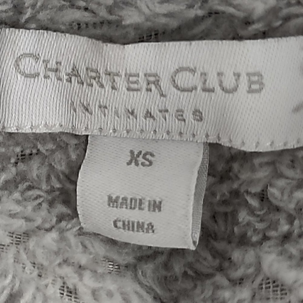 Charter Club Womans Plush Side pockets Shawl collar Zig Zag Zipper Robe, Size XS - Picture 12 of 14